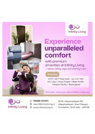 Premium ac accomodation for womens at peelamedu coimbatore