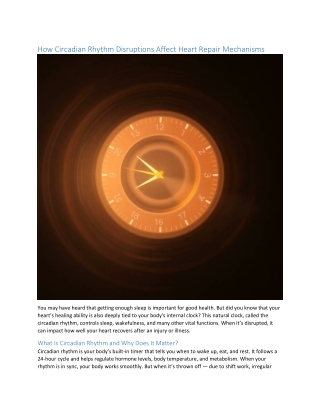 How Circadian Rhythm Disruptions Affect Heart Repair Mechanisms