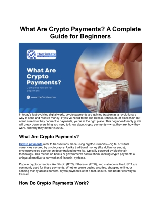 What Are Crypto Payments? A Complete Guide for Beginners