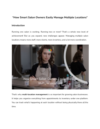 How Smart Salon Owners Easily Manage Multiple Locations