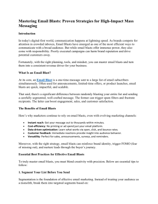 Email Blasts