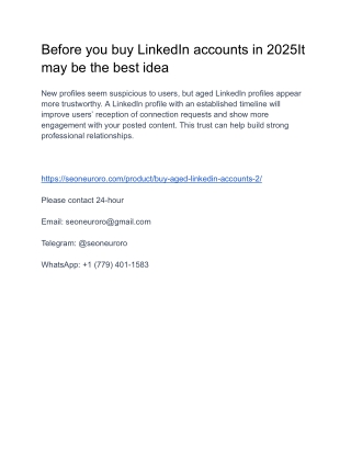 before you buy linkedin accounts in 2025it