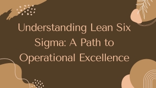 understanding lean six sigma a path