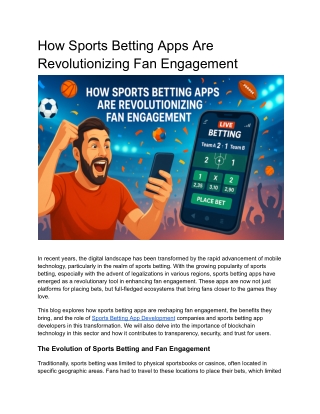 How Sports Betting Apps Are Revolutionizing Fan Engagement