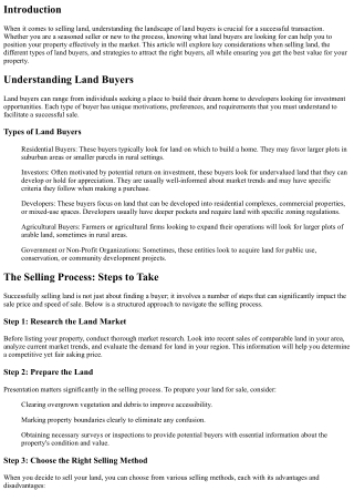 Selling Land? Here's What You Need to Know About Land Buyers
