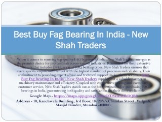 Best Buy Fag Bearing In India - New Shah Traders