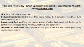 Title Gold Price Today – Latest Updates in Navi Mumbai Subtitle