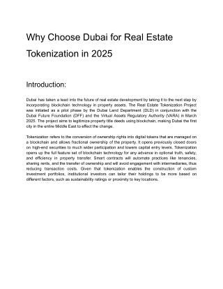 _Why Choose Dubai for Real Estate Tokenization in 2025Untitled document