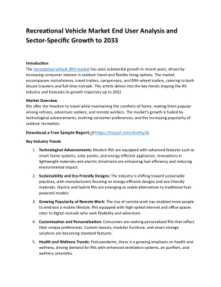 recreational vehicle market end user analysis