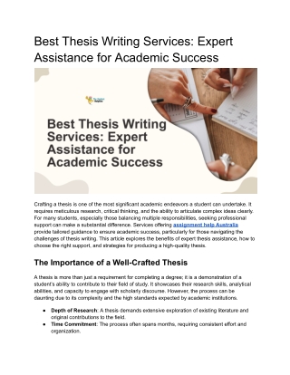 Best Thesis Writing Services_ Expert Assistance for Academic Success