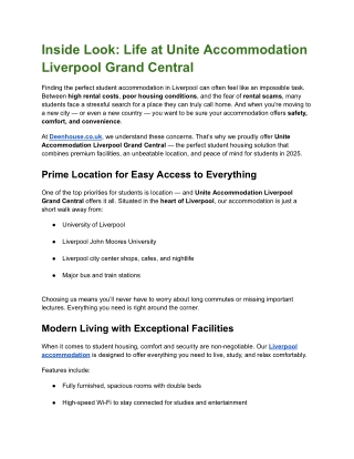 Inside Look_ Life at Unite Accommodation Liverpool Grand Central