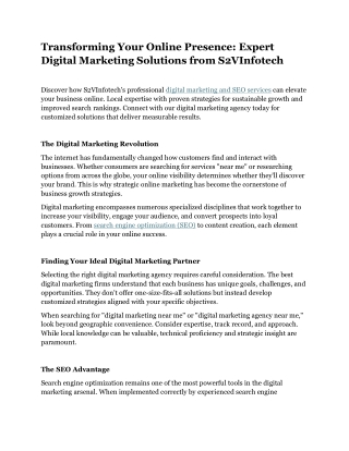 transforming your online presence expert digital