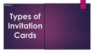 Types of Invitation Cards