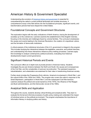 American History & Government Specialist