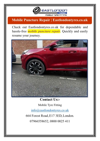 Mobile Puncture Repair | Eastlondontyres.co.uk