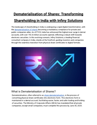 dematerialisation of shares transforming
