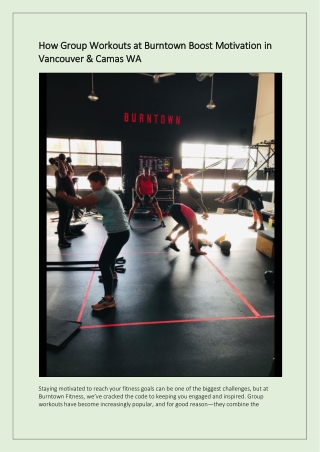 How Group Workouts at Burntown Boost Motivation in Vancouver & Camas WA
