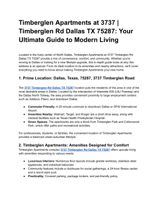 Timberglen Apartments at 3737 _ Timberglen Rd Dallas TX 75287_ Your Ultimate Guide to Modern Living