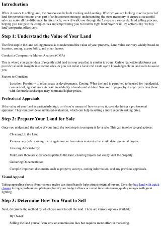 7 Steps to a Successful Land Selling Process