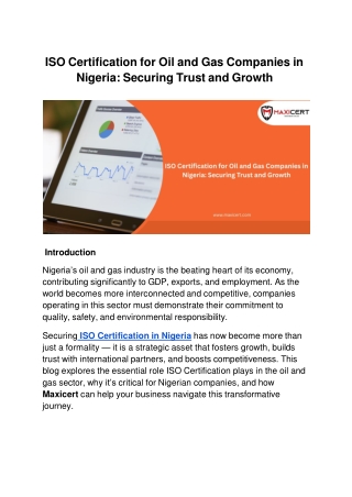 ISO Certification for Oil and Gas Companies in Nigeria_ Securing Trust and Growth