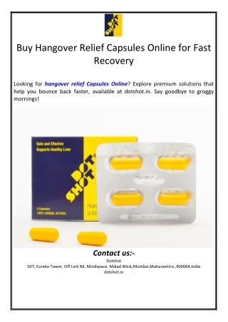 buy hangover relief capsules online for fast