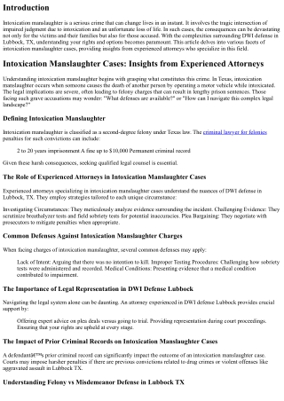 Intoxication Manslaughter Cases: Insights from Experienced Attorneys