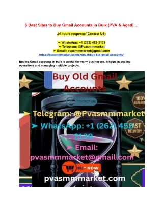 5 Best Sites to Buy Gmail Accounts in Bulk (PVA & Aged)