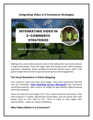 Integrating Video in E-Commerce Strategies