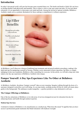 Pamper Yourself: A Day Spa Experience Like No Other at Bellaboxx Aesthetic