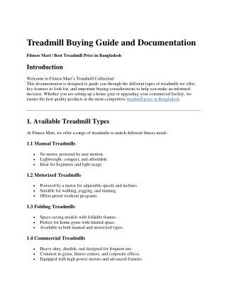 Treadmill Price in Bangladesh