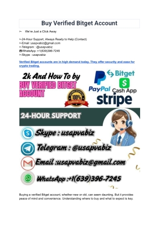 buy verified bitget account