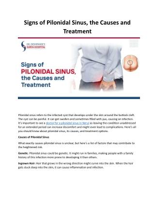 Signs of Pilonidal Sinus