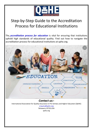 Step-by-Step Guide to the Accreditation Process for Educational Institutions