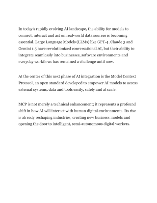The Backbone of the Future Digital Workforce Might be Model Context Protocol (MCP)