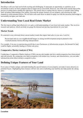 Finding the Right Buyer: Key Factors to Consider When Selling Land