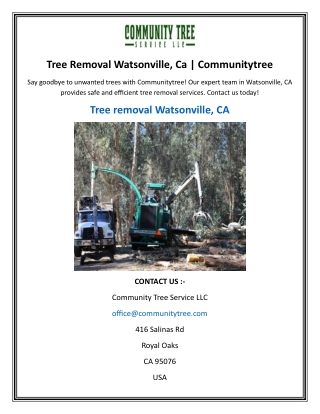 tree removal watsonville ca communitytree