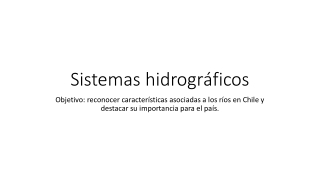 sistemas hidrogr ficos