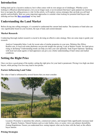 Top Strategies to Sell Land Quickly and Profitably