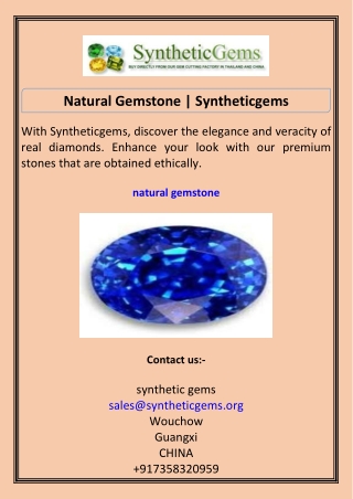 Natural Gemstone Syntheticgems