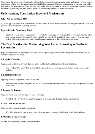 The Best Practices for Maintaining Your Locks, According to Wallsend Locksmiths