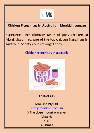 Chicken Franchises In Australia Monkish.com.au
