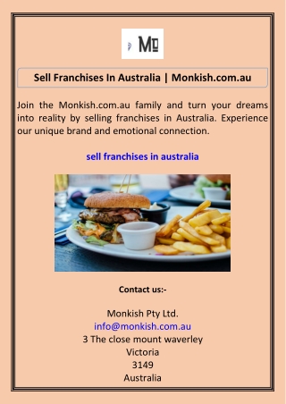 Sell Franchises In Australia Monkish.com.au