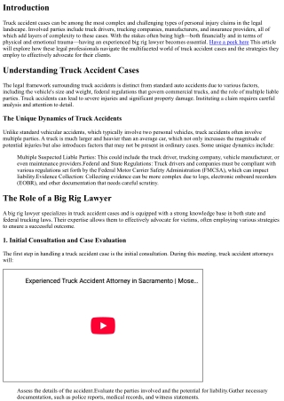 In the Driver's Seat: How Big Rig Lawyers Handle Complex Truck Accident Cases