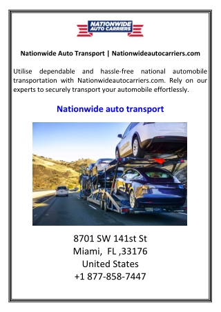 Nationwide Auto Transport Nationwideautocarriers.com