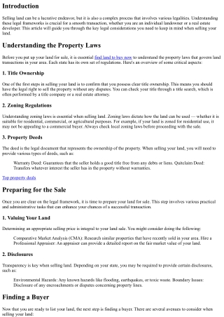 Navigating the Legalities of Selling Your Land