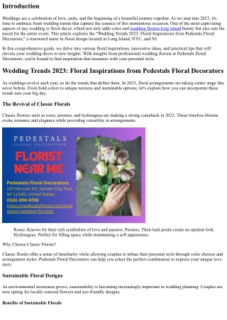 Wedding Trends 2023: Floral Inspirations from Pedestals Floral Decorators
