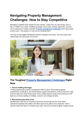 Navigating Property Management Challenges - How to Stay Competitive