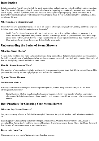 “Maintaining Your Home’s Value with a Modern Steam Shower Installation”