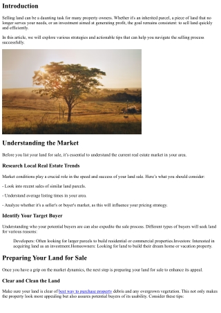 Top Tips for Selling Land Quickly