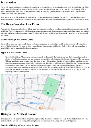 From Evidence to Verdict: Inside Look at Car Accident Law Firms